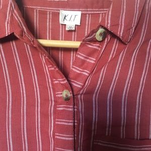 Long sleeve striped button down shirt